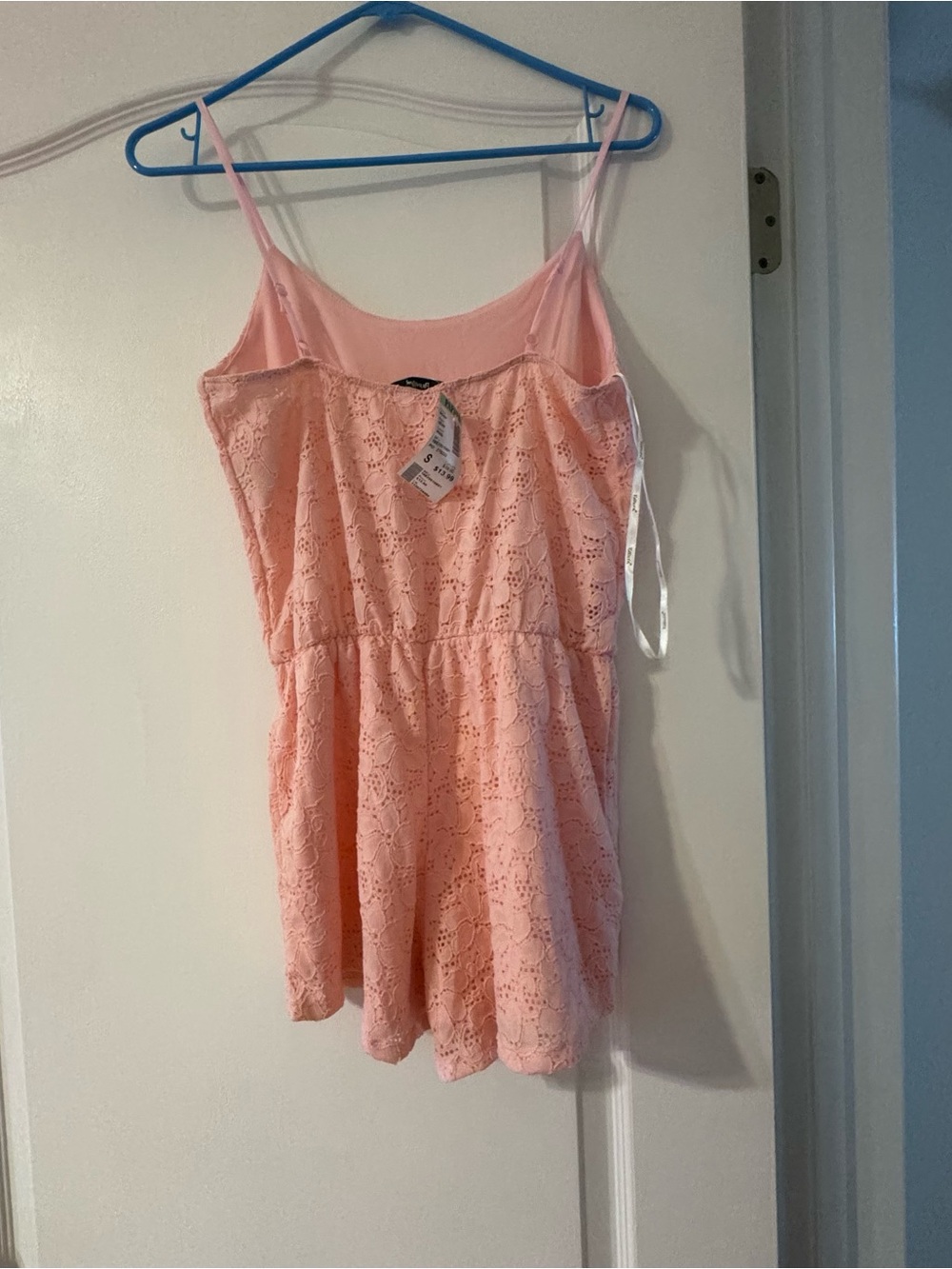 Women's Pink Lace Cami Romper by